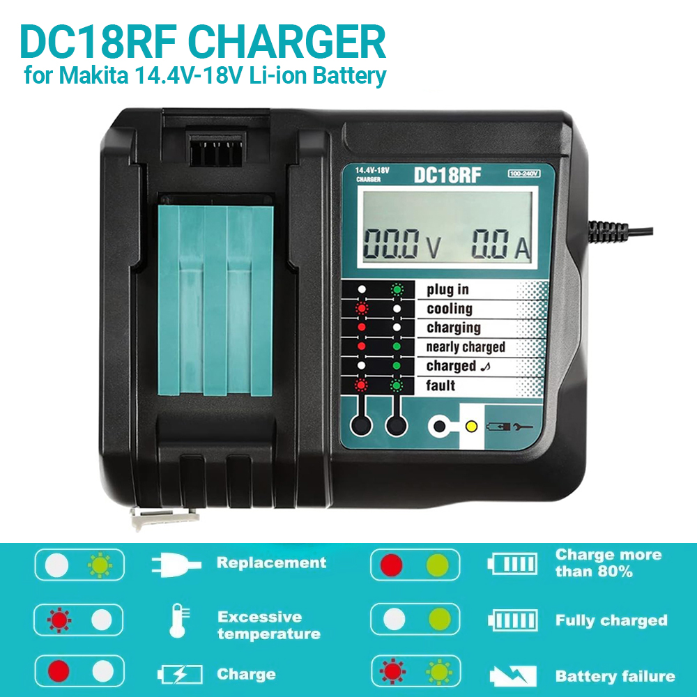 Makita Drill Hp1640 - Chargeur Super rapide Li-ion DC18RF pour