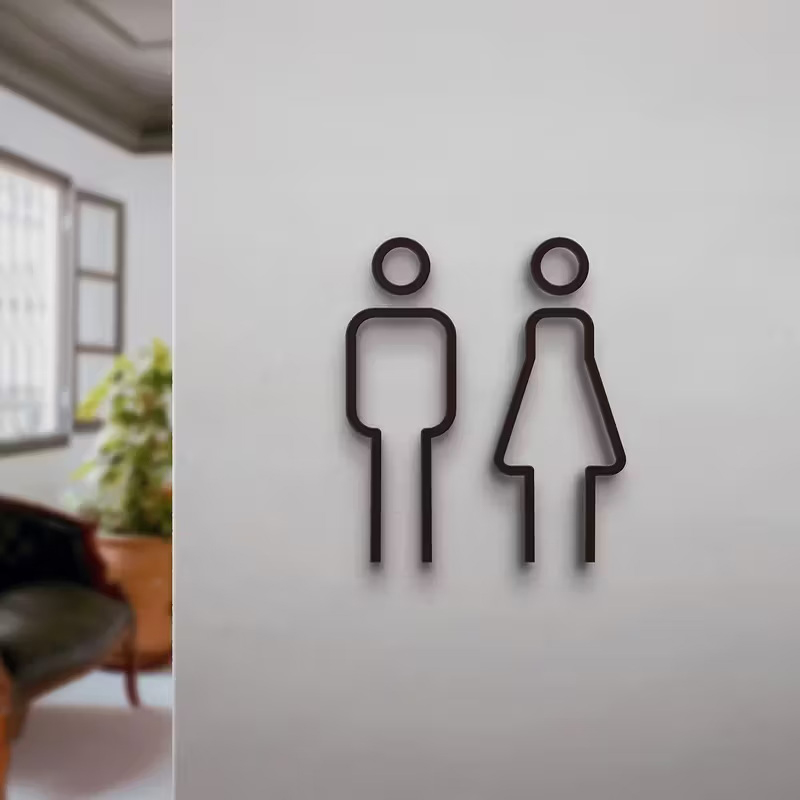 3D Printing Cafe - Panneau de porte de toilettes imprimé